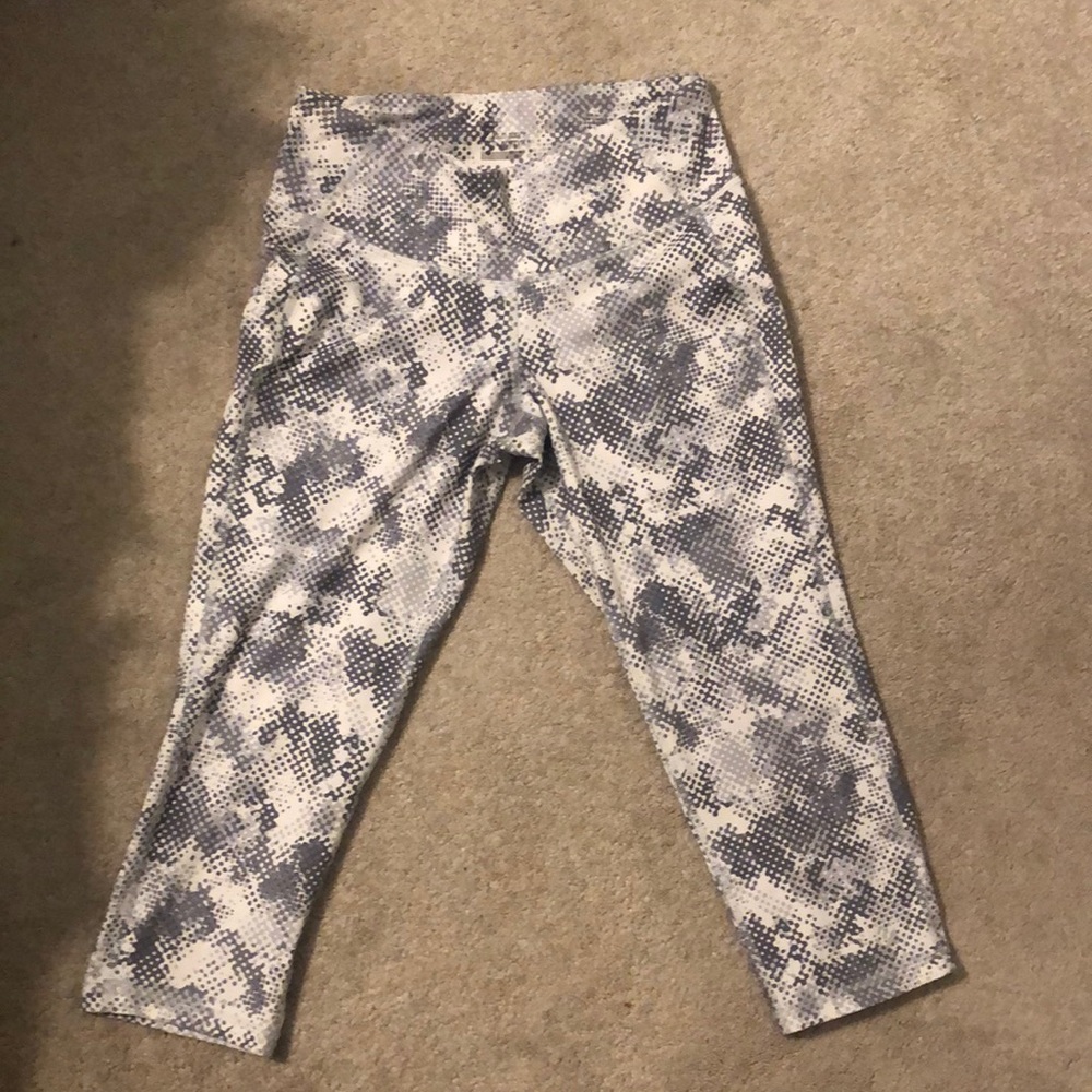 White and gray yoga pants